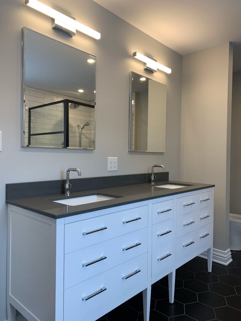 Double vanity bathroom renovation